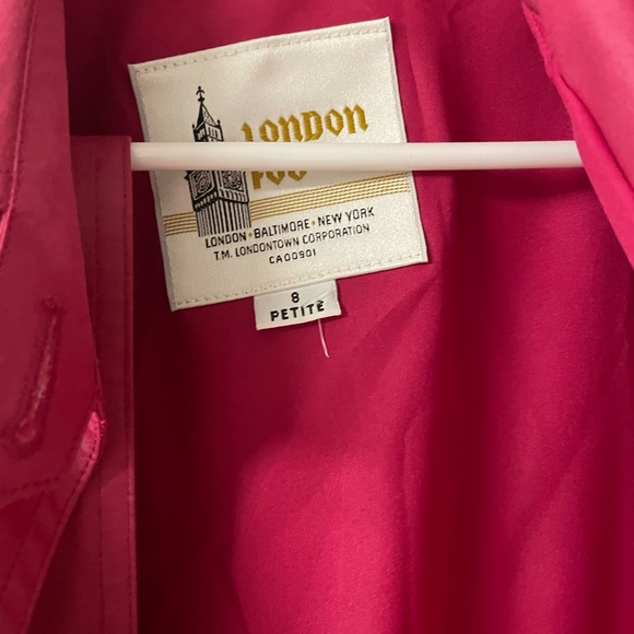 Hot pink London Fog rain coat - Picture 2 of 6